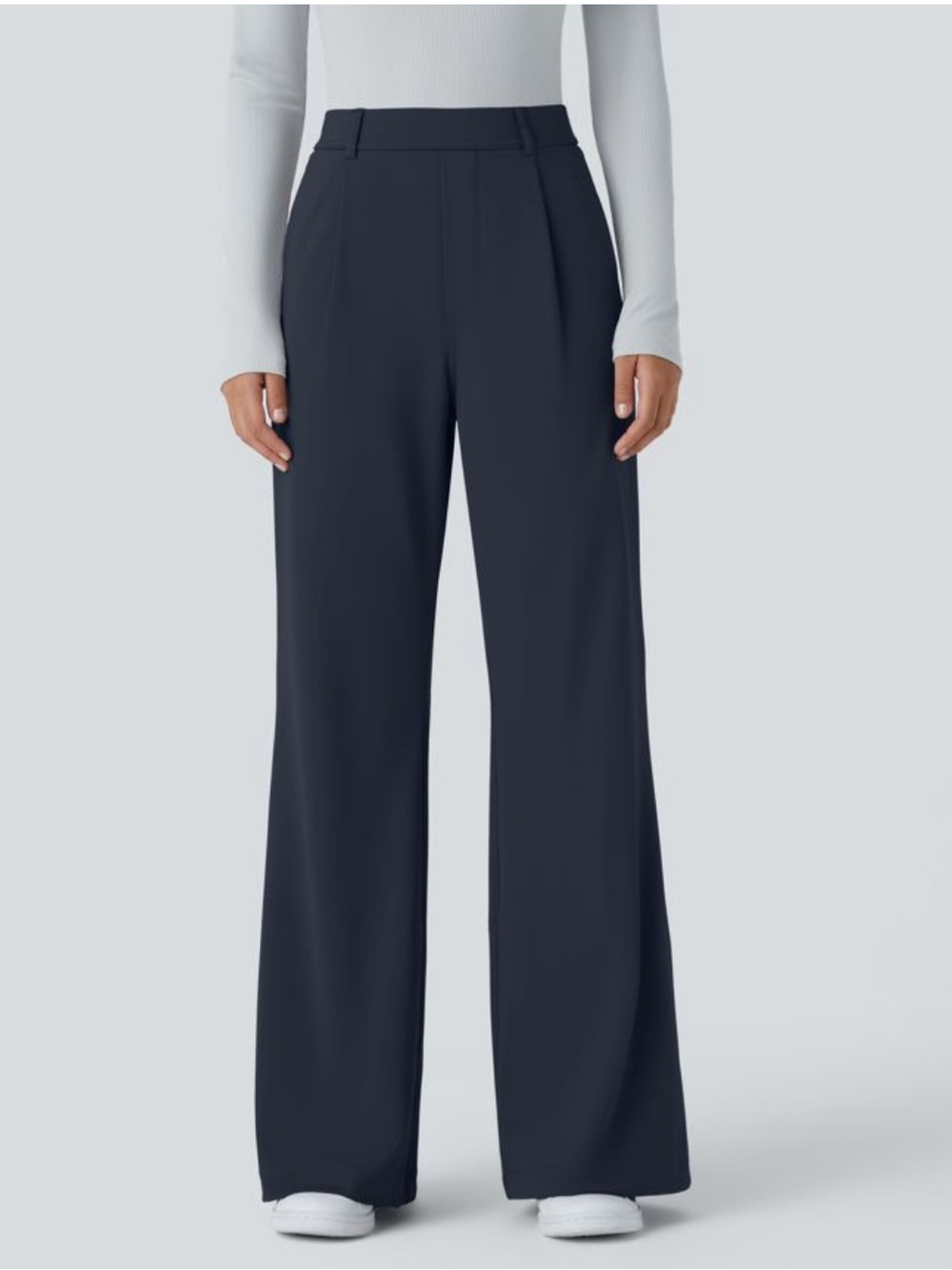 Halara Flex DayStretch High Rise Pocket Work Flare Pants Midnight Blue NWT M